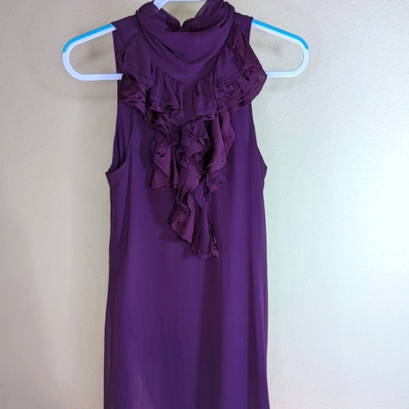 Romantic Purple Silk Dress Ruffles Couture Miss Me Romance - Picture 5 of 12